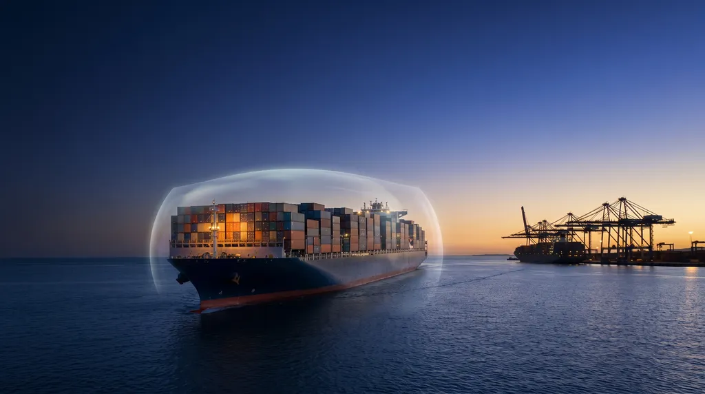 Qué es CIF en importaciones Buque portacontenedores navegando hacia el puerto de destino, representando el flete y el seguro incluidos en el Incoterm CIF.