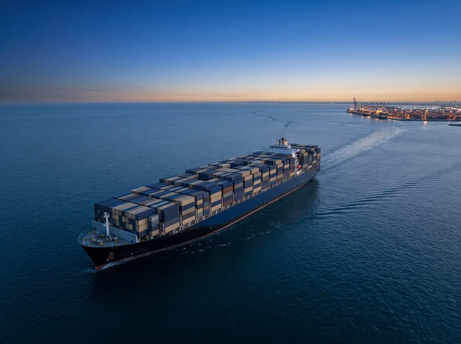 Cotizar flete marítimo FCL (contenedor completo) Buque portacontenedores navegando hacia el puerto con contenedores completos de importación